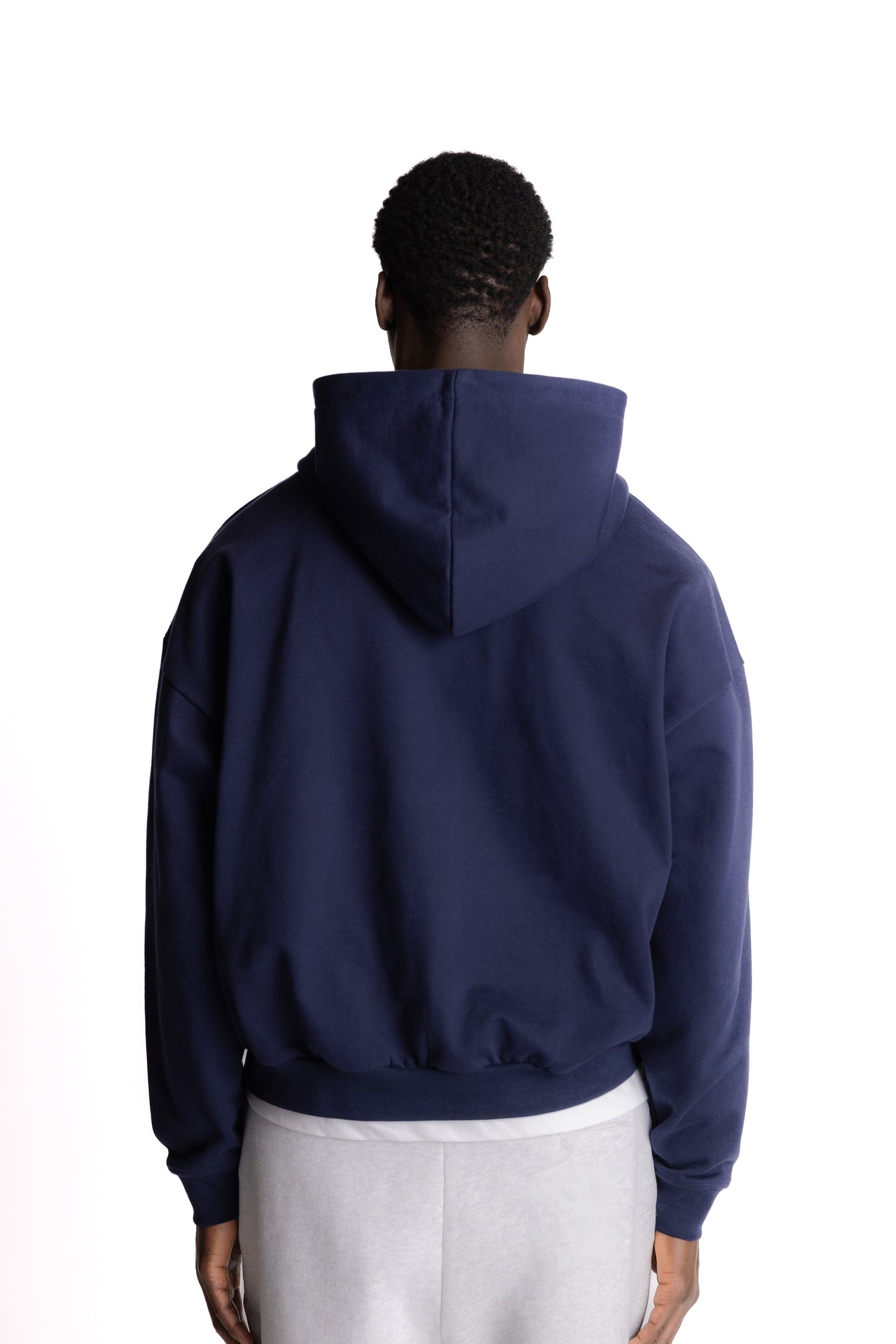 NAVY TAPERED HOODIE